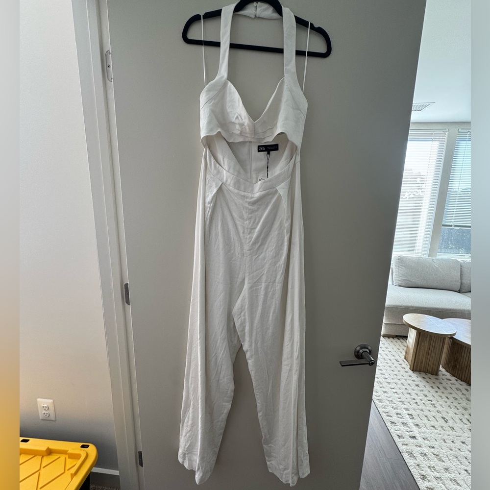 Zara White Cutout Jumpsuit